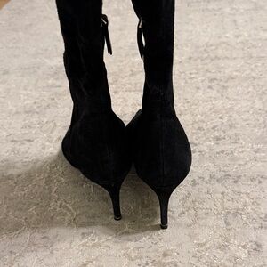 Massimo Dutti Black Suede Stiletto Over the Knee Boots